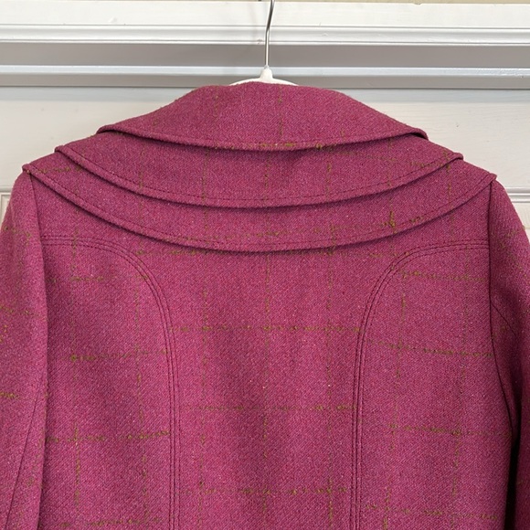 LAUNDRY by Shelli Segal wool tweed Fit & Flare peacoat size 6 pink/gold buttons - Picture 12 of 13